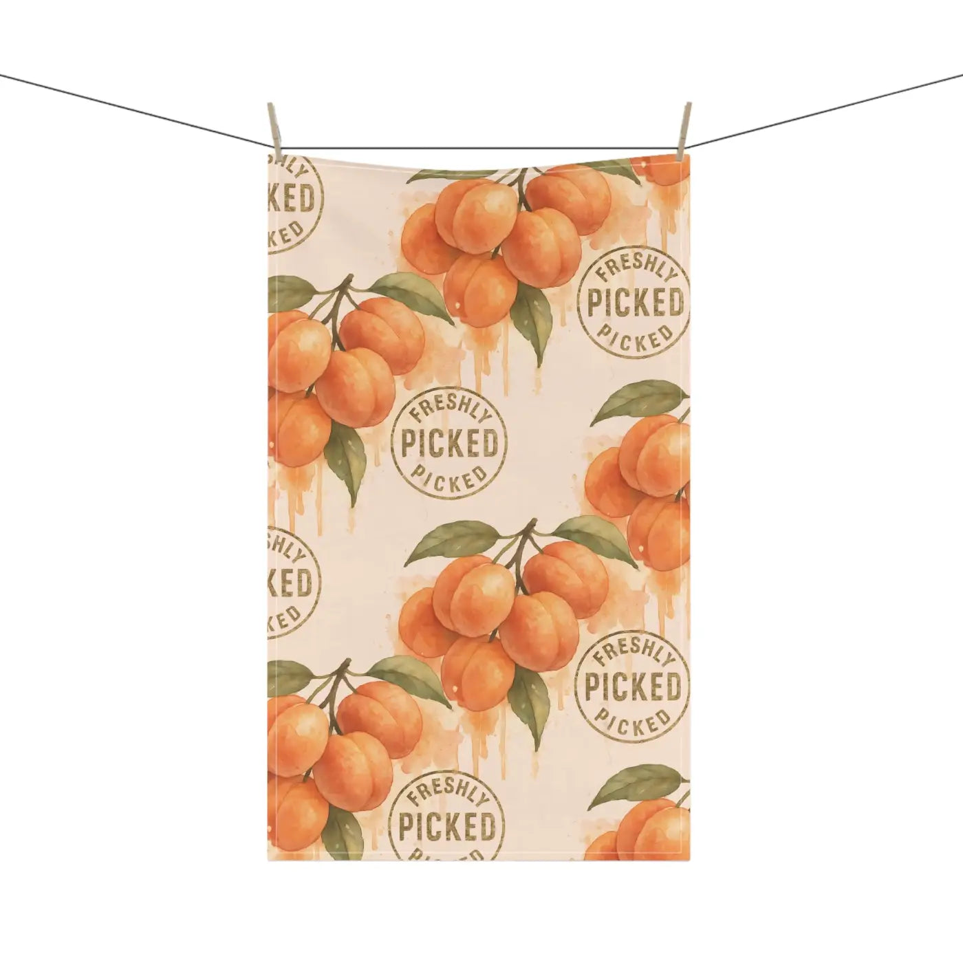 Peaches Tea Towels - Farmhouse Charm Kitchen Decor - DipaliZ