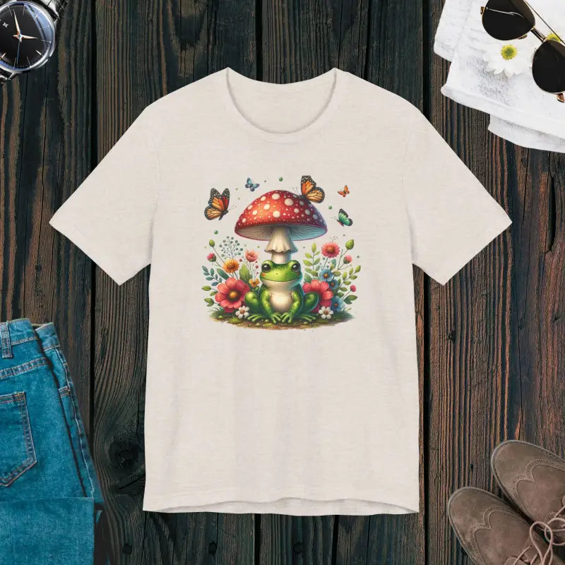 Frog and Mushroom Unisex Jersey - Cottagecore Comfort - DipaliZ
