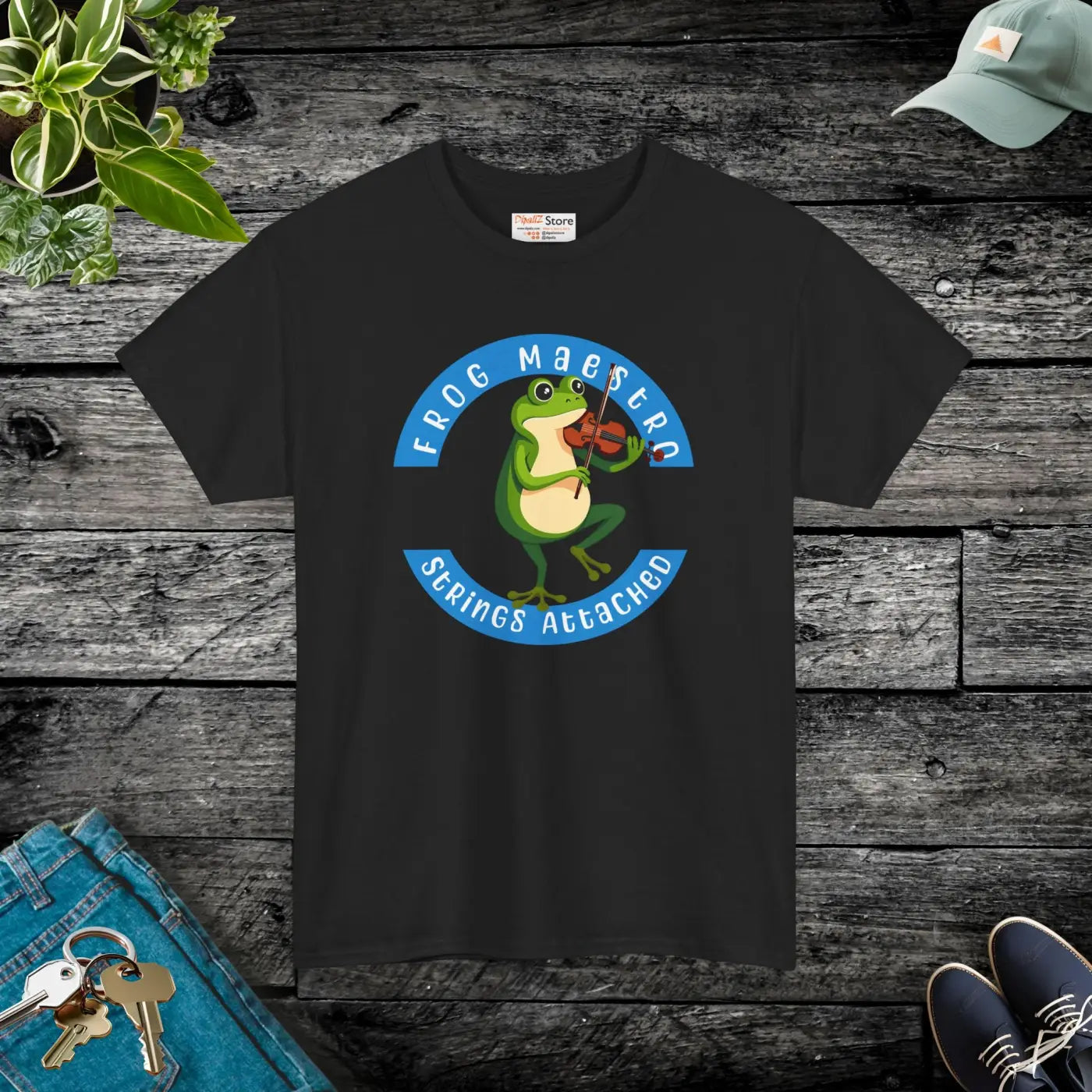 Frog Violin Vibes Unisex Heavy Cotton Tee - DipaliZ