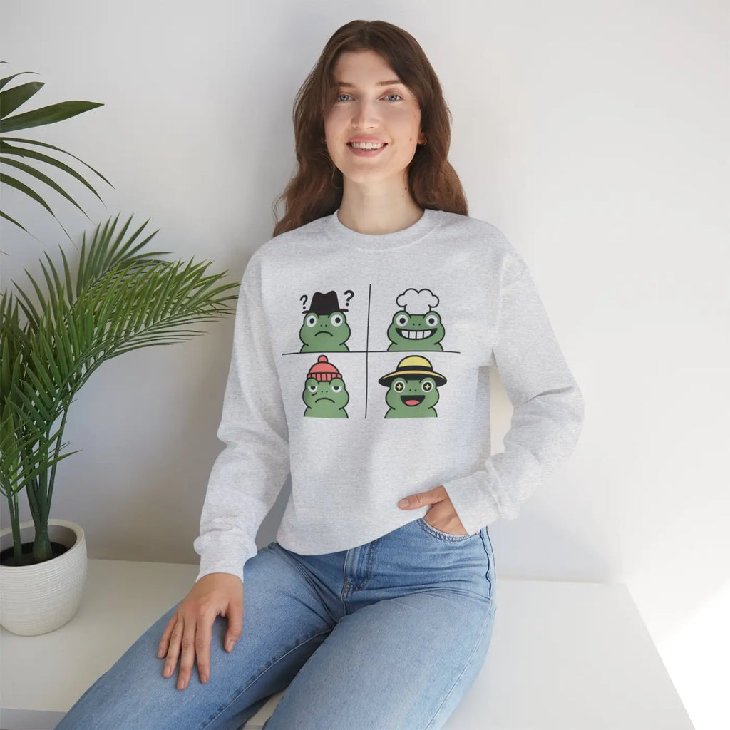 Cute Frog Sweatshirt - Unisex Crewneck Comfort - DipaliZ