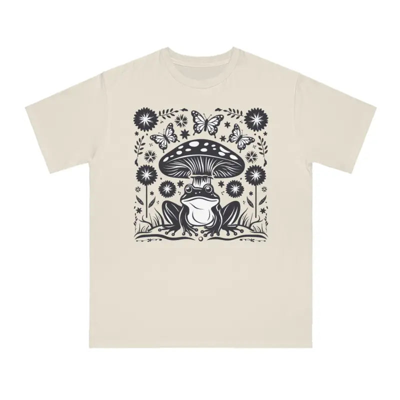 Frog and Mushroom Tee - Eco-Friendly Cottage Core - DipaliZ