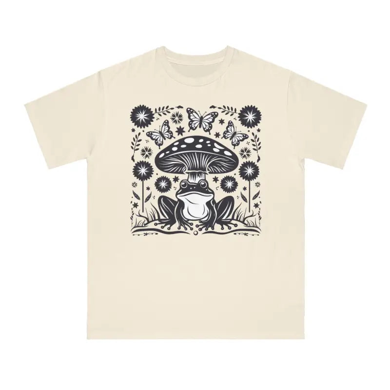 Frog and Mushroom Tee - Eco-Friendly Cottage Core - DipaliZ