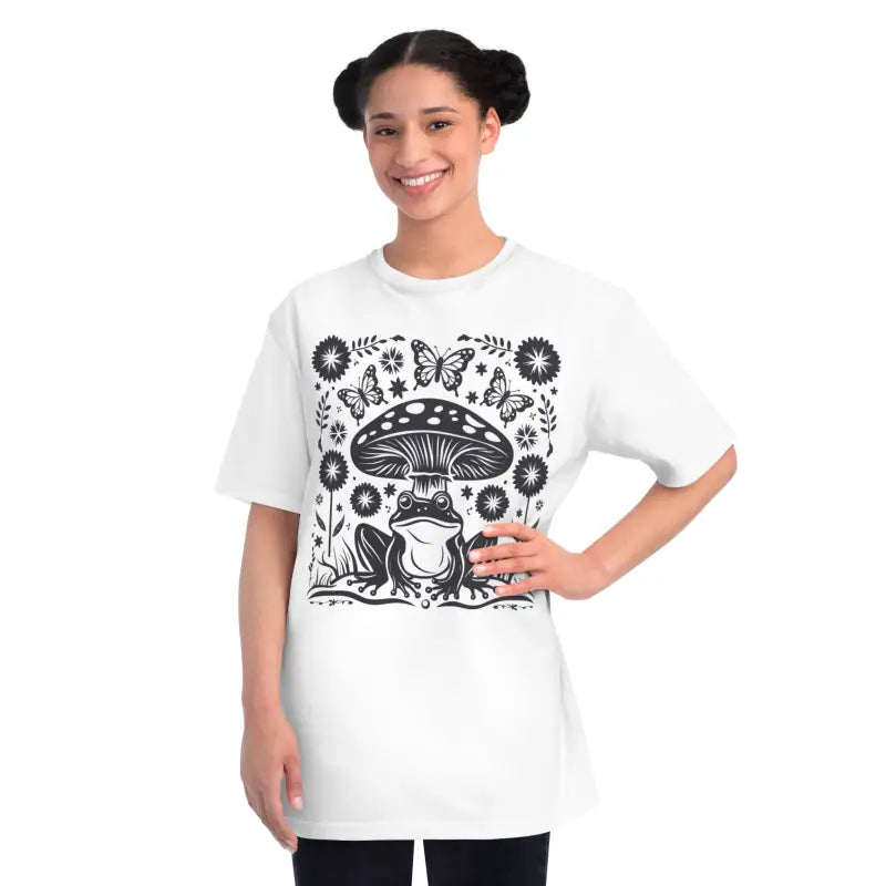 Frog and Mushroom Tee - Eco-Friendly Cottage Core - DipaliZ