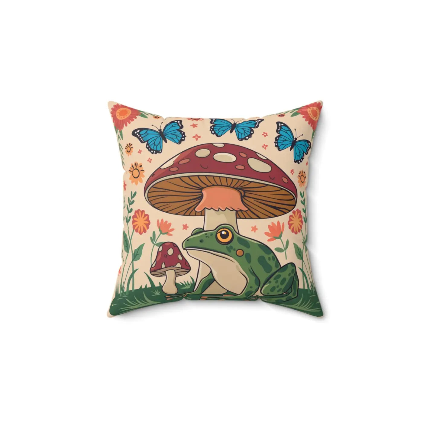 Mushroom Cottage Core Pillows - Polyester Throw Pillow - DipaliZ