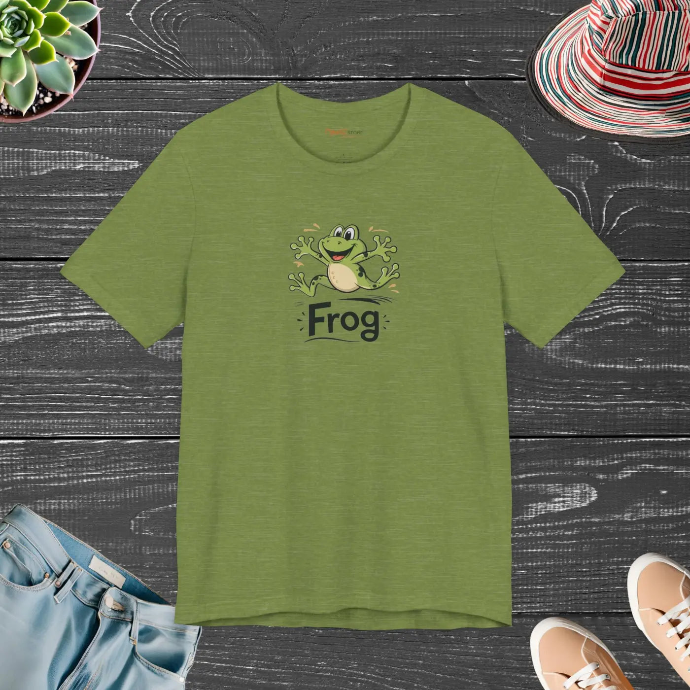 Unisex Jersey Short Sleeve Frog Tee - Soft Cotton - DipaliZ