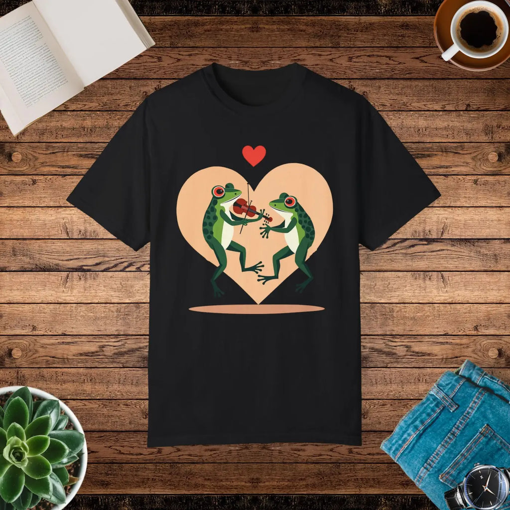 Groovy Frog Violin Tee - Vibrant Music Lover Design - DipaliZ