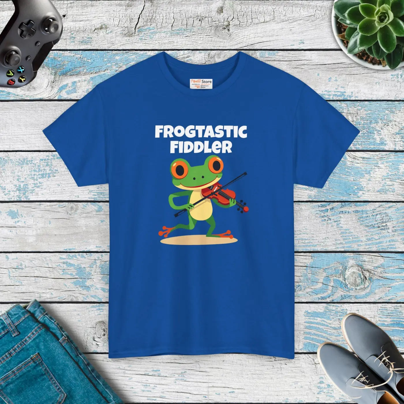 Frogtastic Fiddler Unisex Tee - Heavy Cotton Design - DipaliZ