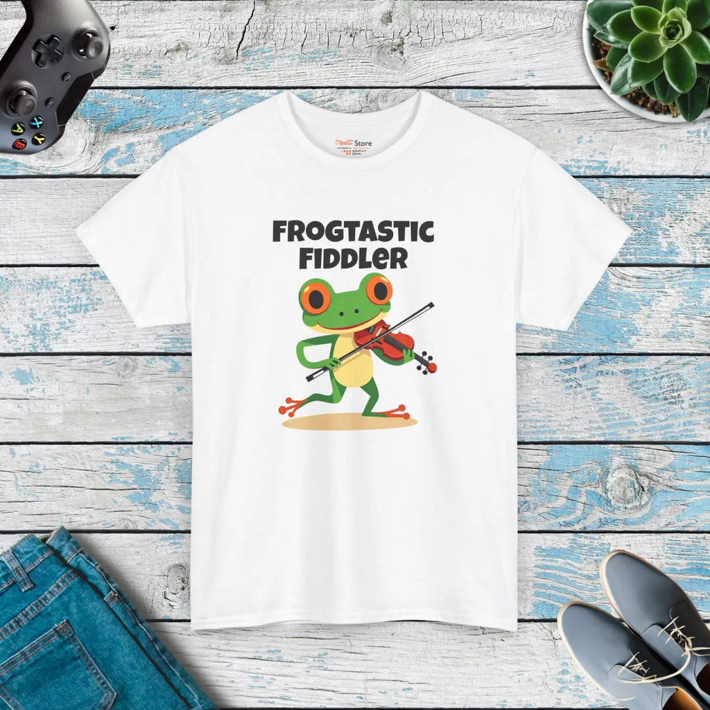 Frogtastic Fiddler Unisex Tee - Heavy Cotton Design - DipaliZ