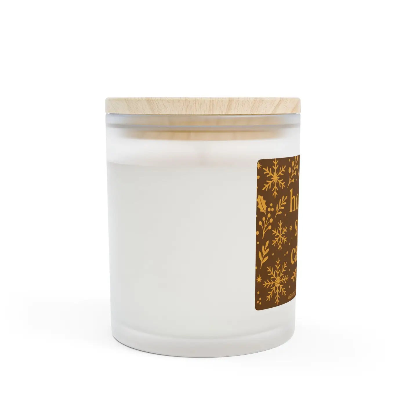 Frosted Spice Candle - Wooden Wick Crackle Natural Soy Wax - DipaliZ