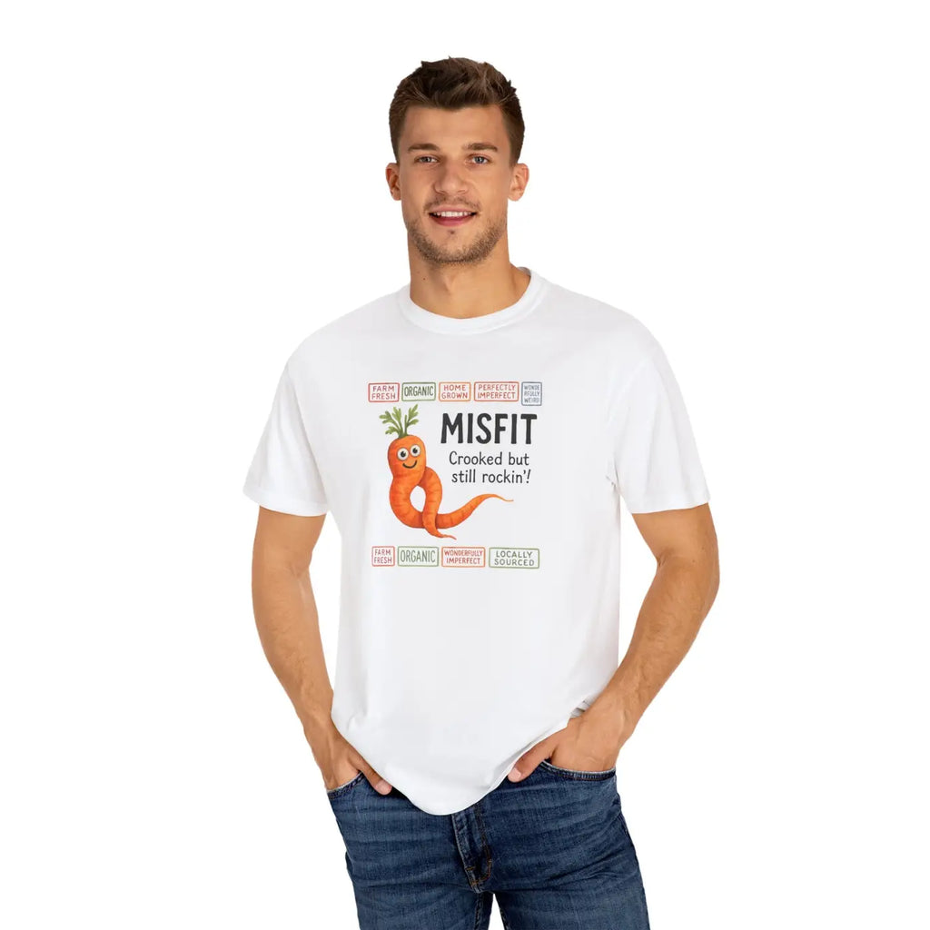 Garment-Dyed T-Shirt - Misfit Carrot Design Vintage Feel - DipaliZ