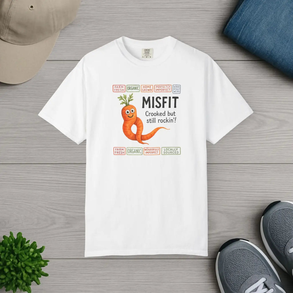 Garment-Dyed T-Shirt - Misfit Carrot Design Vintage Feel - DipaliZ