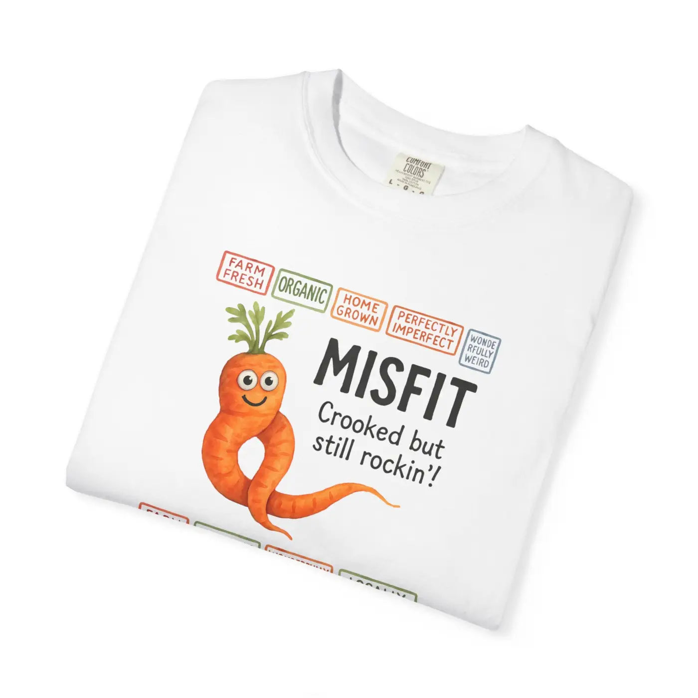 Garment-Dyed T-Shirt - Misfit Carrot Design Vintage Feel - DipaliZ