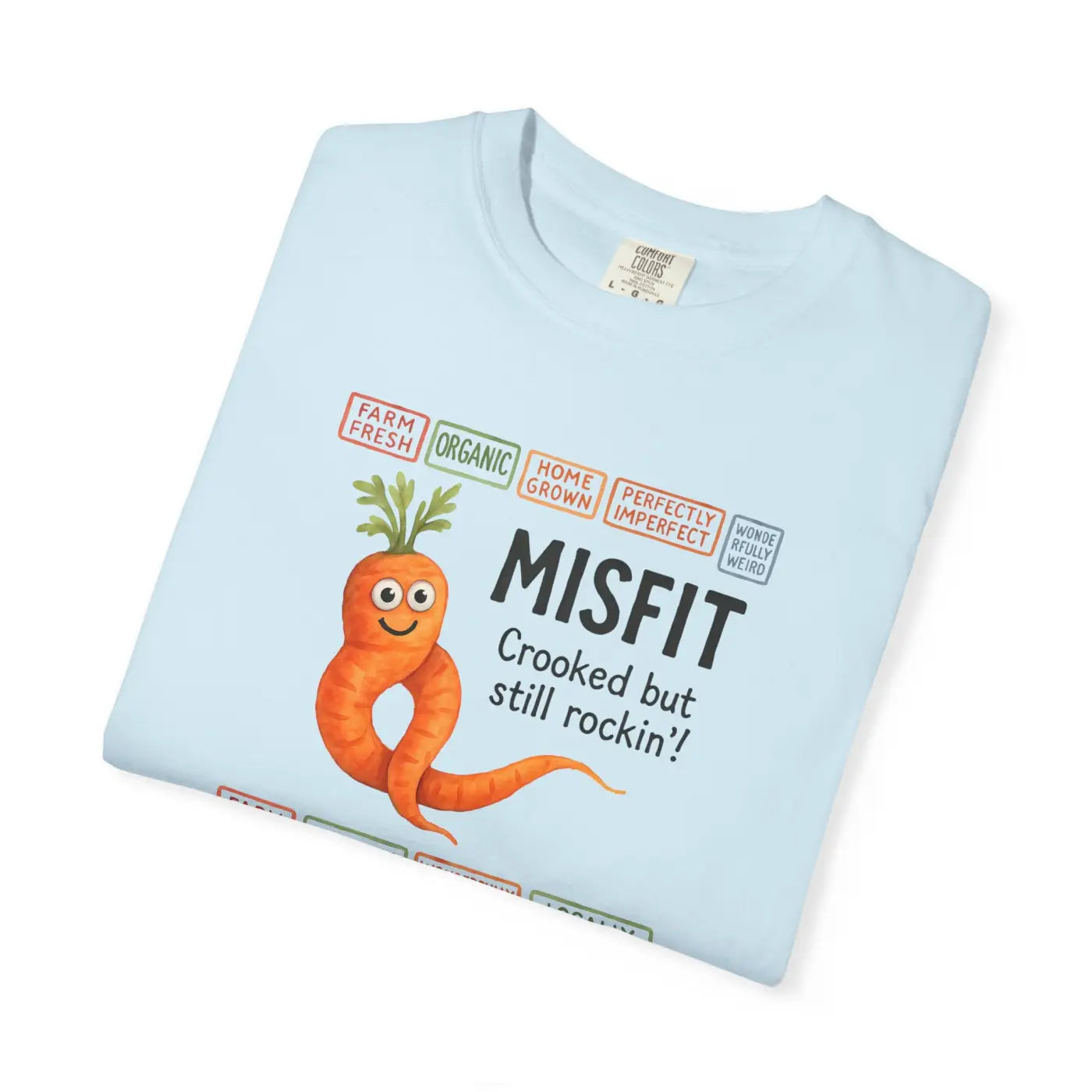 Garment-Dyed T-Shirt - Misfit Carrot Design Vintage Feel - DipaliZ