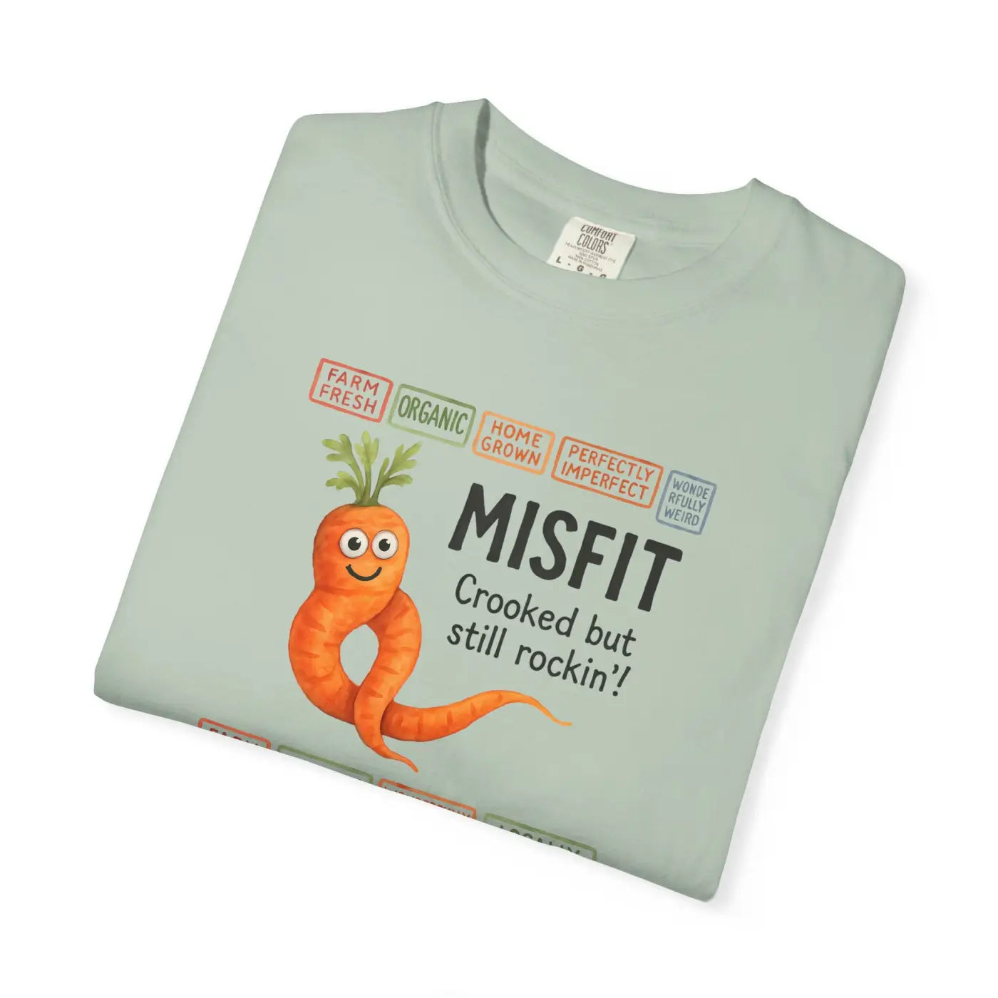 Garment-Dyed T-Shirt - Misfit Carrot Design Vintage Feel - DipaliZ