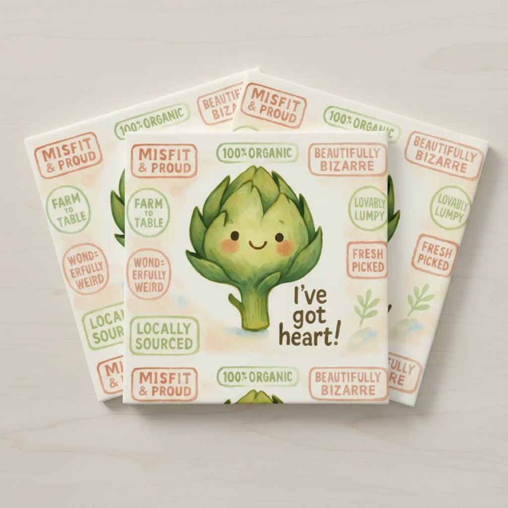 Fun Organic Artichoke Napkins with Whimsical Quotes | Eco-Friendly Table Decor for Parties | Unique Gift for Foodies