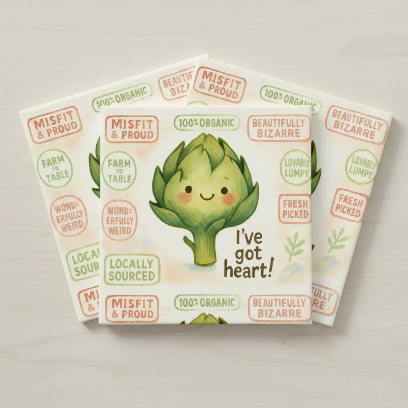Fun Organic Artichoke Napkins with Whimsical Quotes | Eco-Friendly Table Decor for Parties | Unique Gift for Foodies