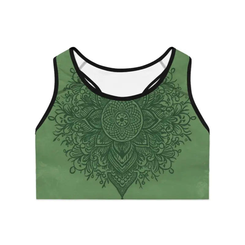 Green Mandala Sports Bra - High Performance Activewear - DipaliZ