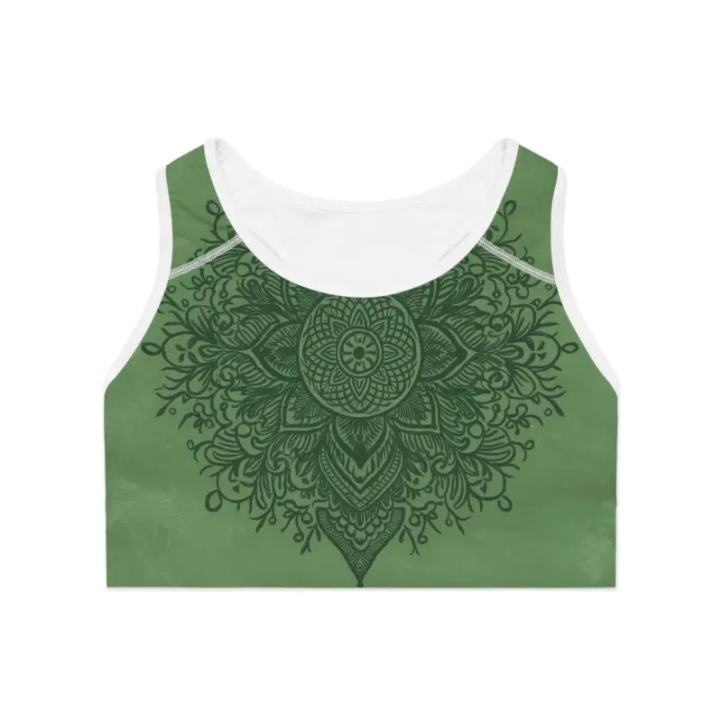 Green Mandala Sports Bra - High Performance Activewear - DipaliZ