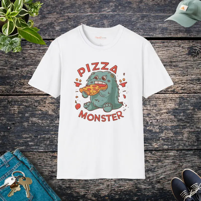 Pizza Monster Cozy Cotton Tee - Casual Comfort Style - DipaliZ
