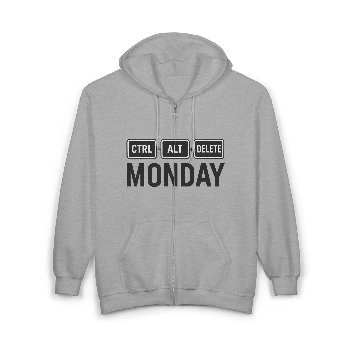 Funny Techie Hoodie - Ctrl Alt Delete Monday Zip Up - DipaliZ