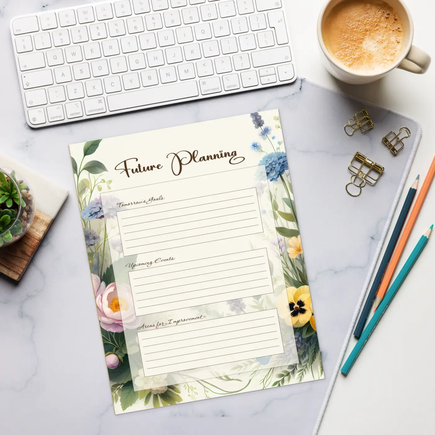 Improvement Floral Notepad - Plan Upcoming Events - DipaliZ