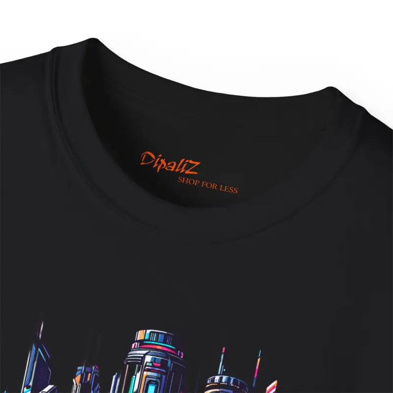 Eco-Friendly Cotton Tee - Car in Futuristic City - DipaliZ
