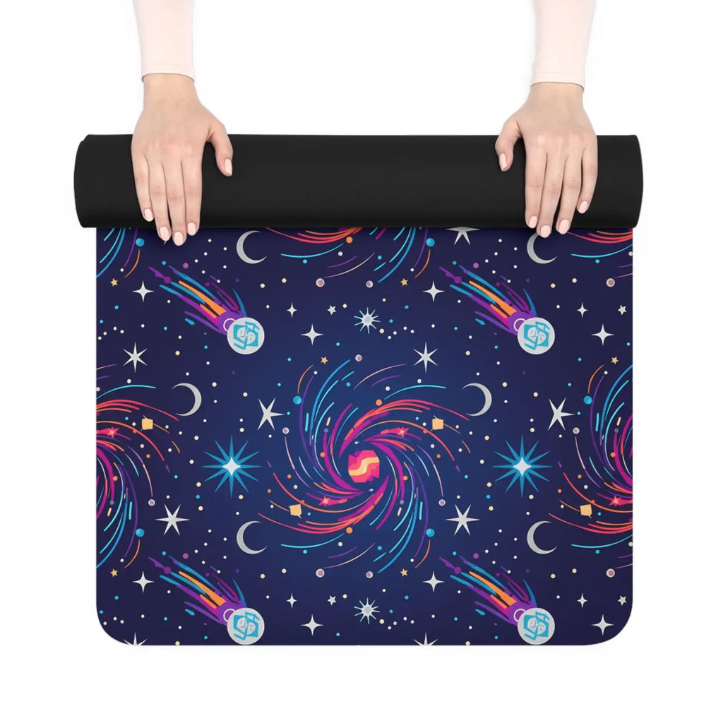 Galaxy Swirl Rubber Yoga Mat - Natural Rubber Grip - DipaliZ