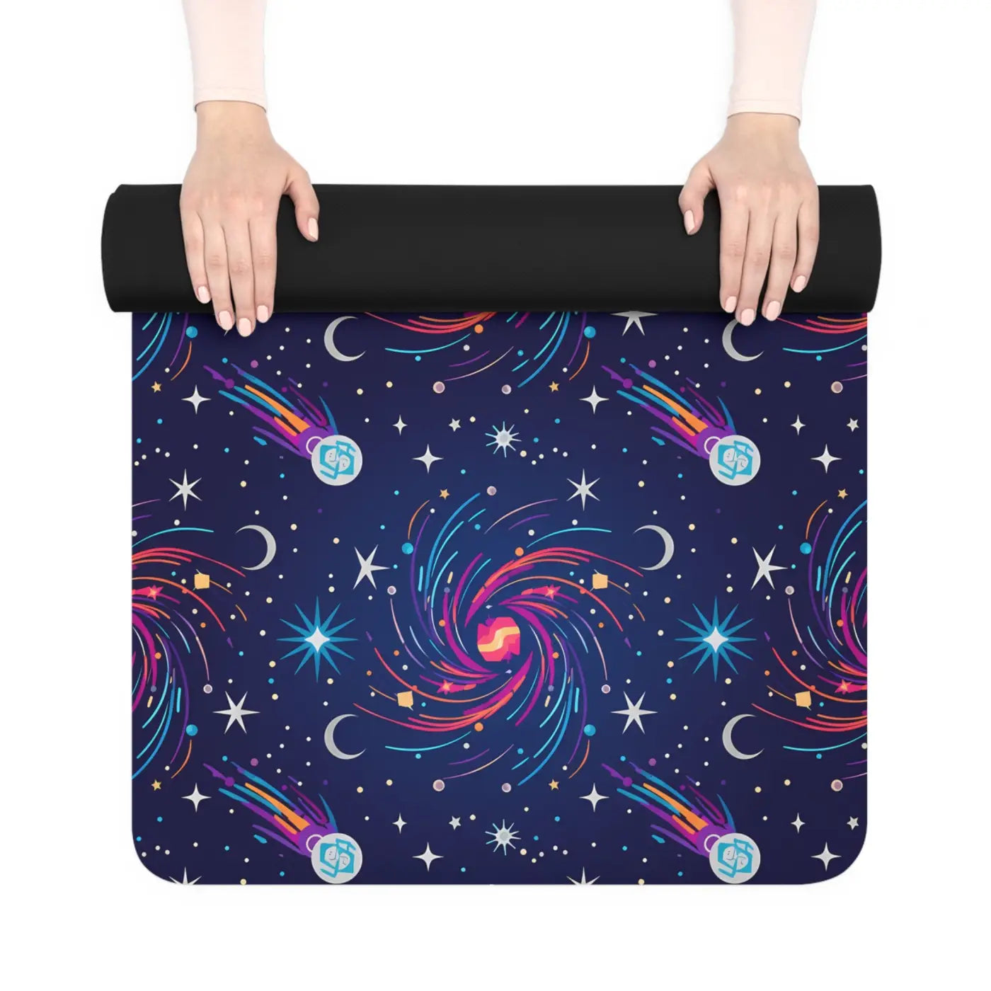 Galaxy Swirl Rubber Yoga Mat - Natural Rubber Grip - DipaliZ