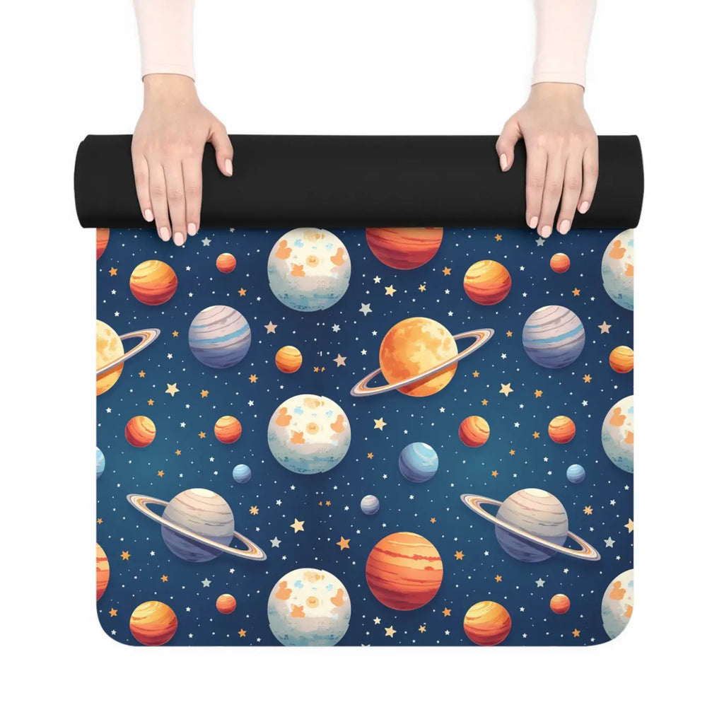 Cosmic Rubber Yoga Mat - Interstellar Workout Vibes - DipaliZ
