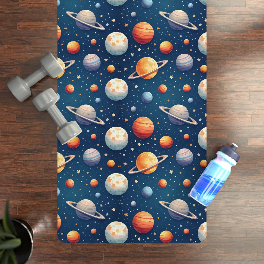 Cosmic Rubber Yoga Mat - Interstellar Workout Vibes - DipaliZ