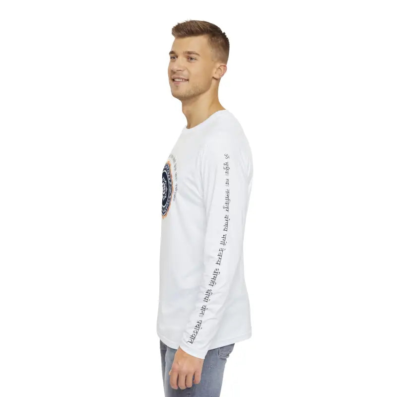 Mens Long Sleeve Om Tee - Brushed Polyester Comfort - DipaliZ
