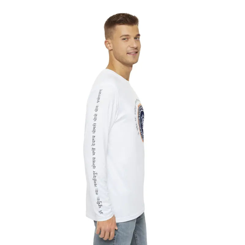 Mens Long Sleeve Om Tee - Brushed Polyester Comfort - DipaliZ