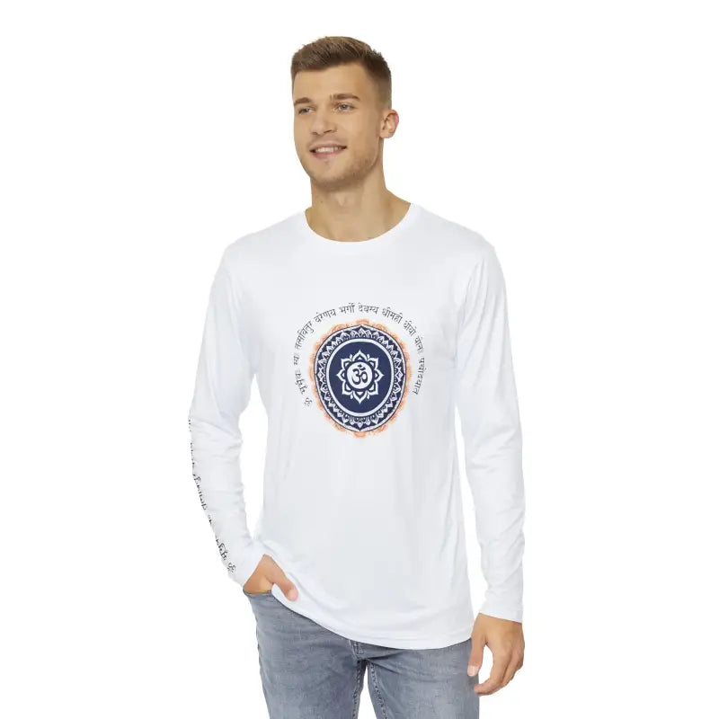 Mens Long Sleeve Om Tee - Brushed Polyester Comfort - DipaliZ