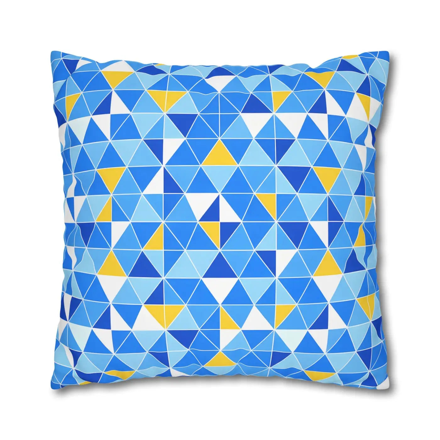 Blue Triangle Pattern Cushion Cover - Modern Coastal Accent - DipaliZ