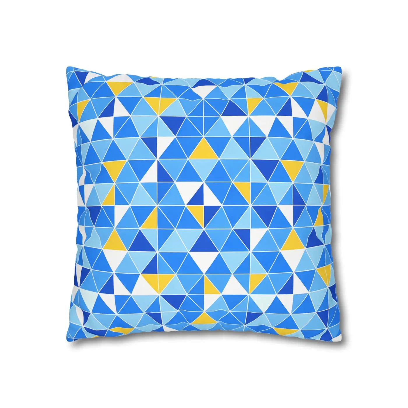 Blue Triangle Pattern Cushion Cover - Modern Coastal Accent - DipaliZ