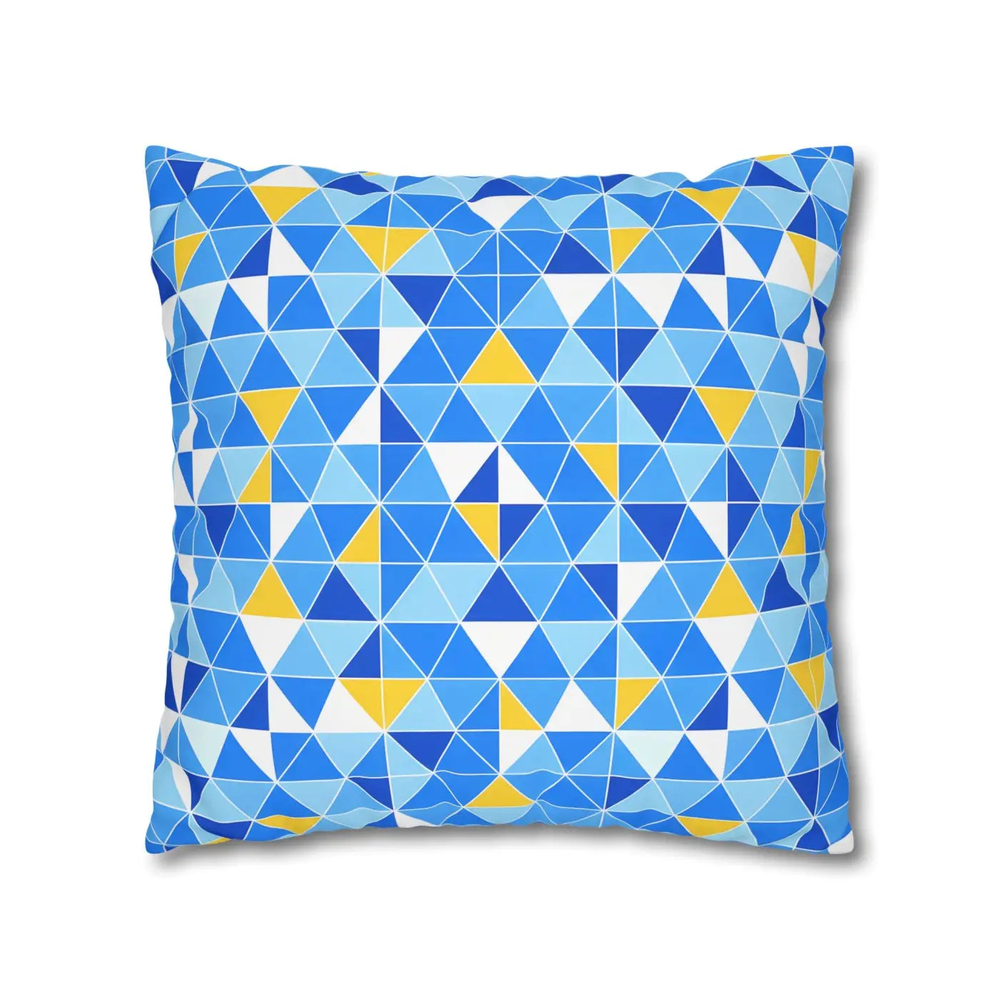 Blue Triangle Pattern Cushion Cover - Modern Coastal Accent - DipaliZ