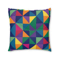 Bold Geometric Tufted Floor Pillow - Colorblock Seating - DipaliZ