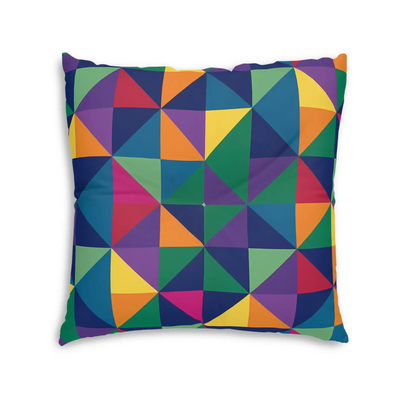 Bold Geometric Tufted Floor Pillow - Colorblock Seating - DipaliZ