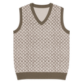 Geometric Diamond Knit V-Neck Vest - Retro Style - DipaliZ