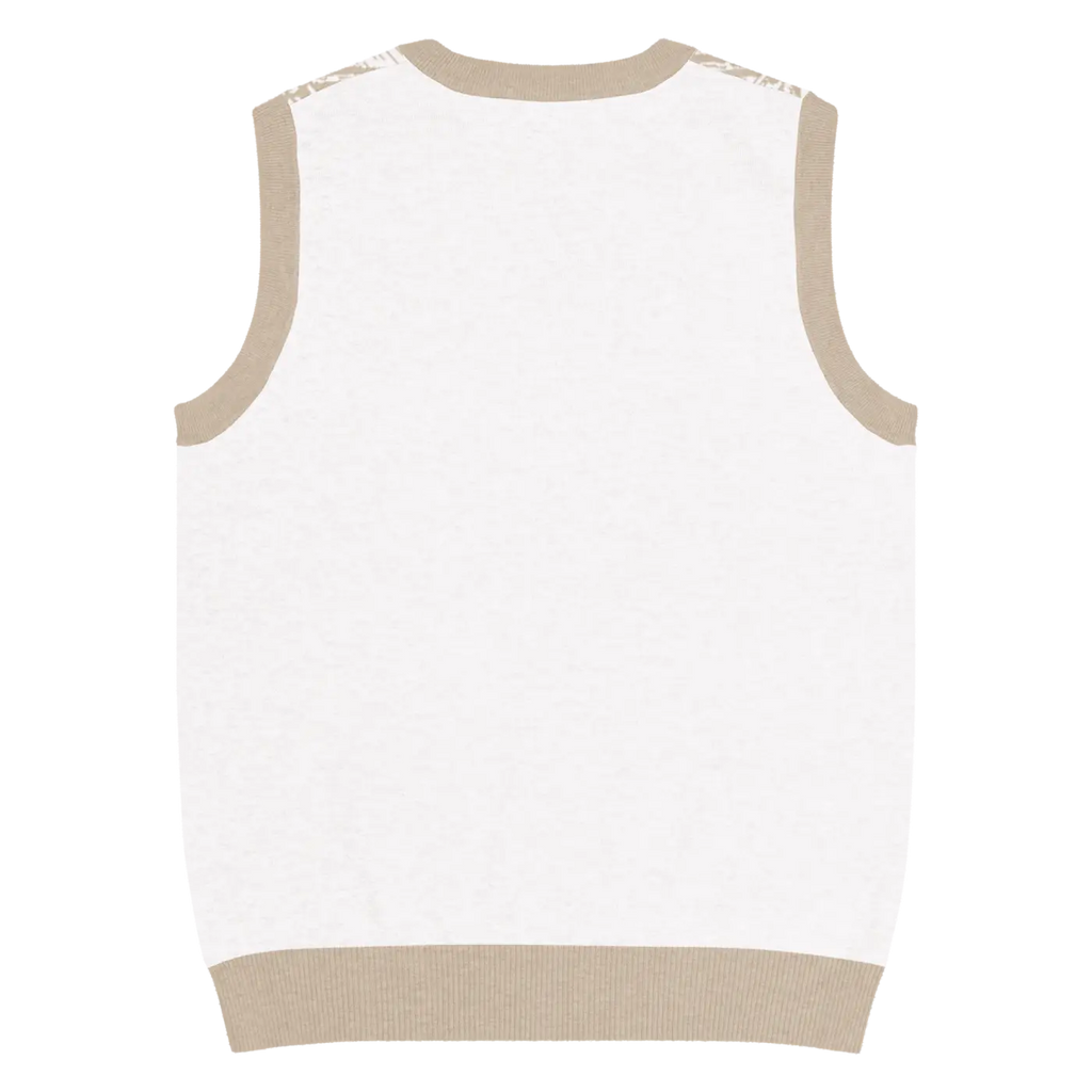 Geometric Diamond Pattern Knit V-Neck Vest - Retro Style - DipaliZ