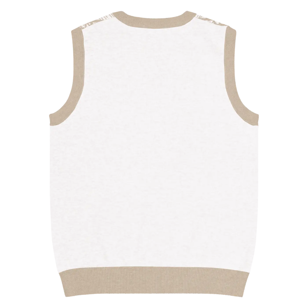 Geometric Diamond Pattern Knit V-Neck Vest - Retro Style - DipaliZ