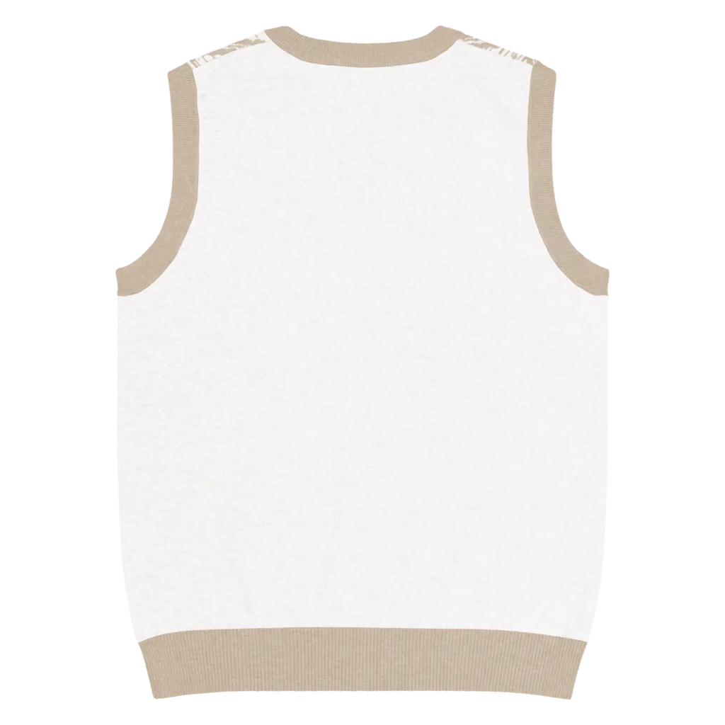 Geometric Diamond Pattern Knit V-Neck Vest - Retro Style - DipaliZ