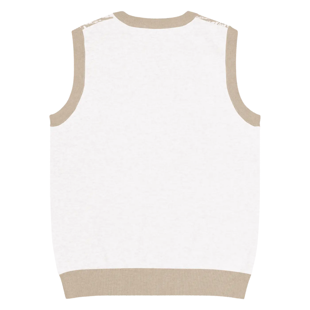 Geometric Diamond Pattern Knit V-Neck Vest - Retro Style - DipaliZ