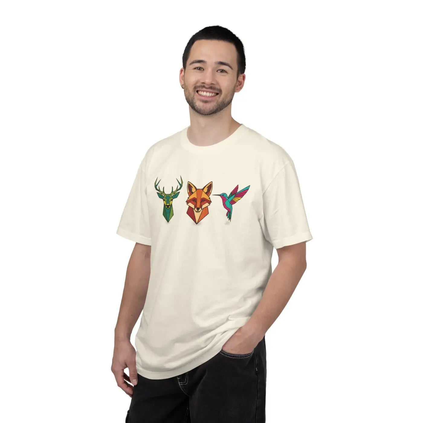 Geometric Forest Animals Tee - Bold Modern Design - DipaliZ