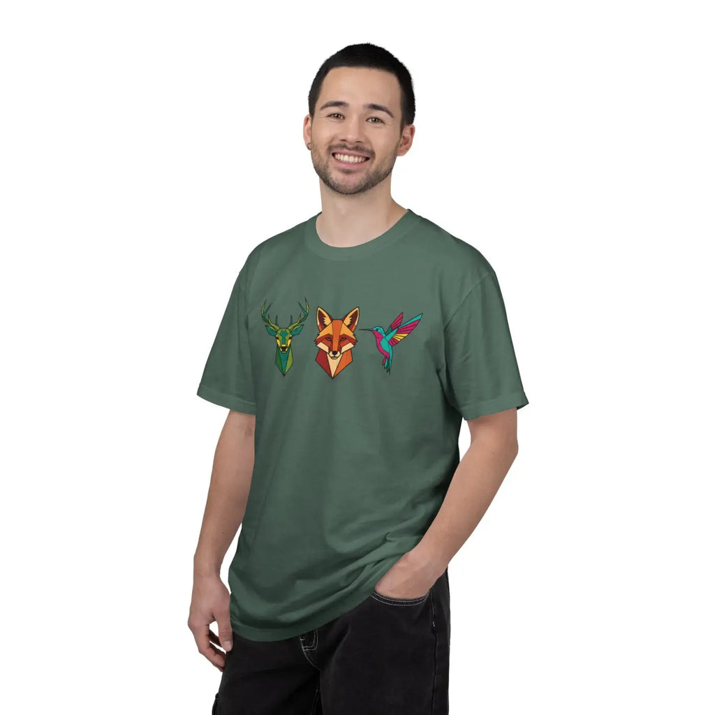 Geometric Forest Animals Tee - Bold Modern Design - DipaliZ