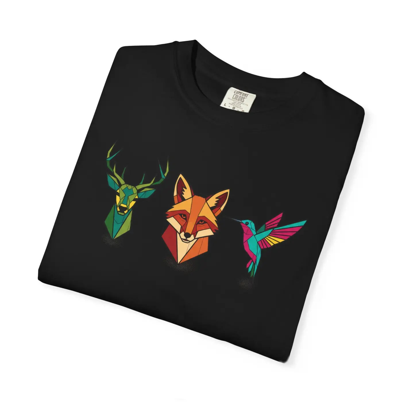 Geometric Forest Animals Tee - Bold Modern Design - DipaliZ