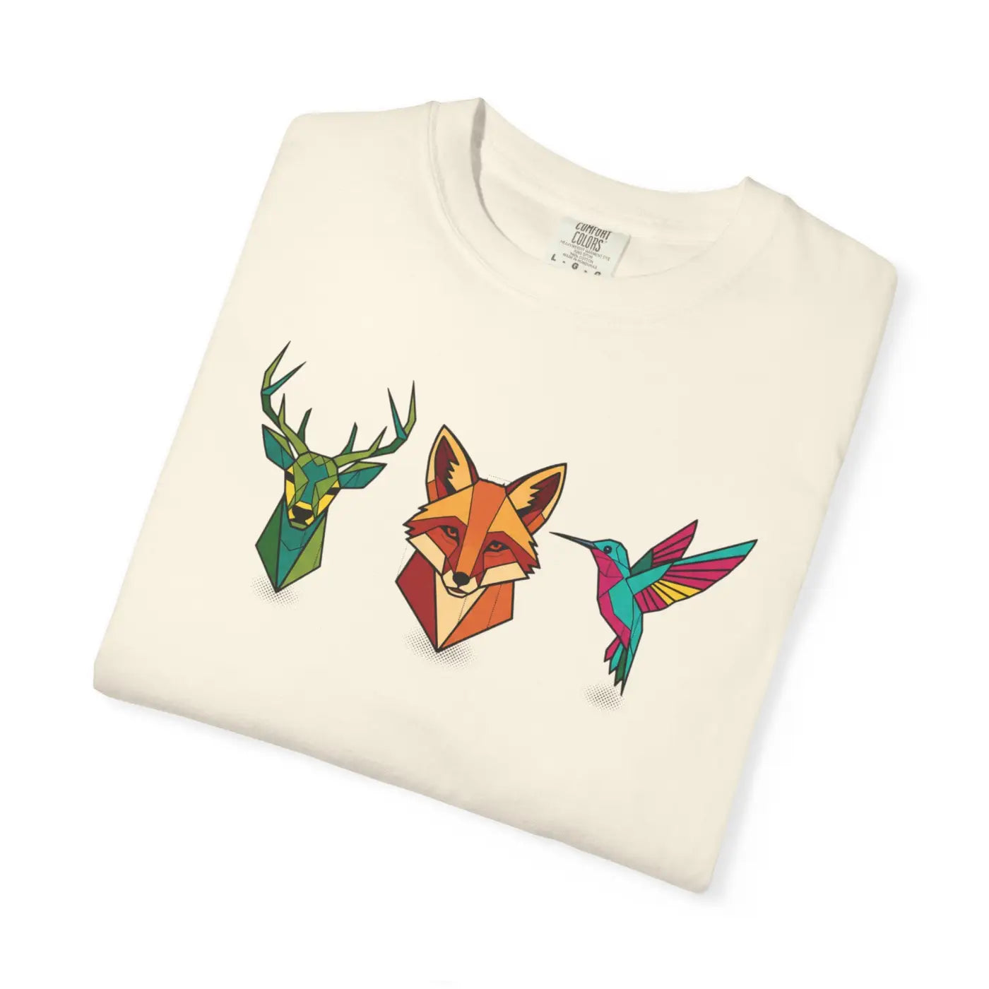 Geometric Forest Animals Tee - Bold Modern Design - DipaliZ