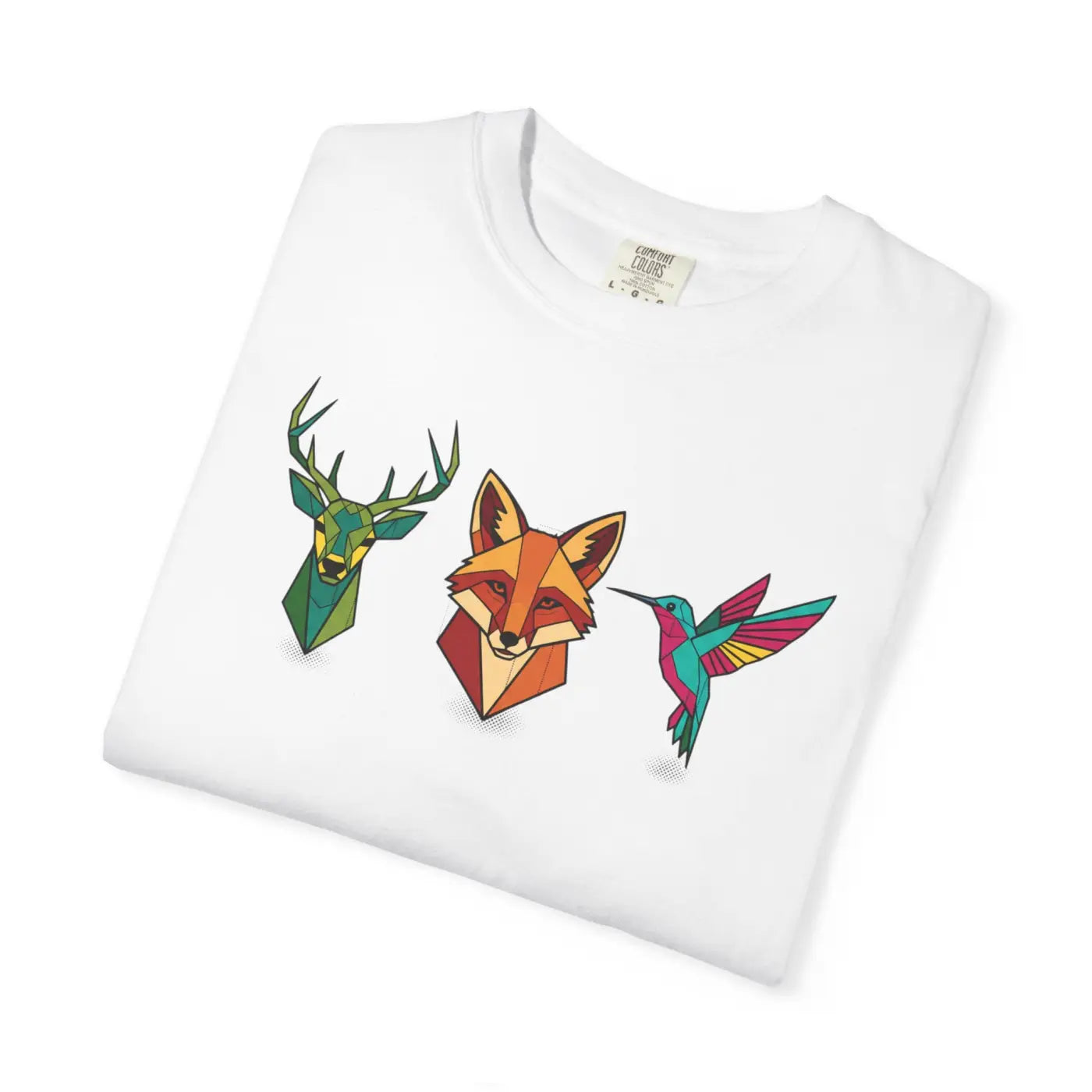Geometric Forest Animals Tee - Bold Modern Design - DipaliZ