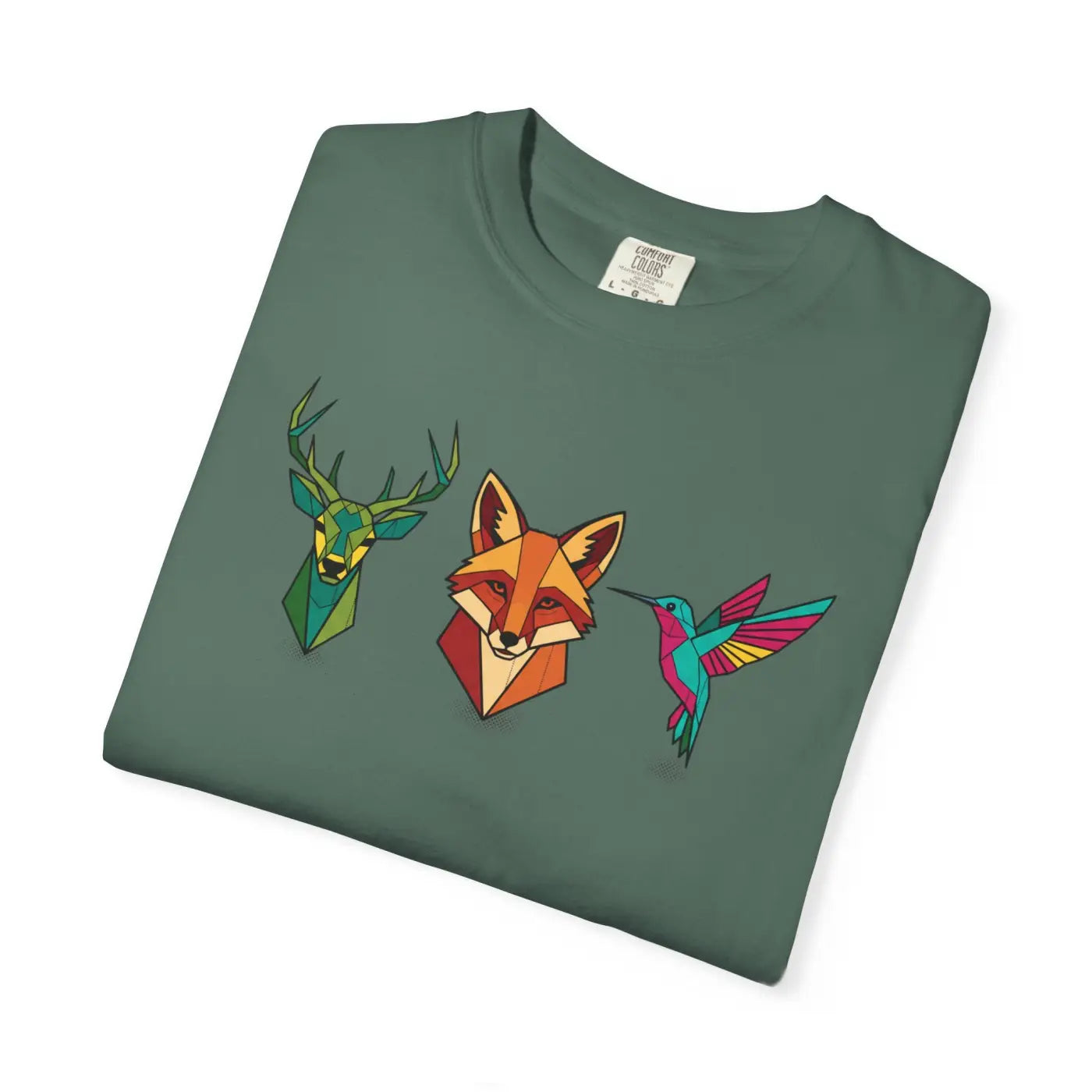 Geometric Forest Animals Tee - Bold Modern Design - DipaliZ