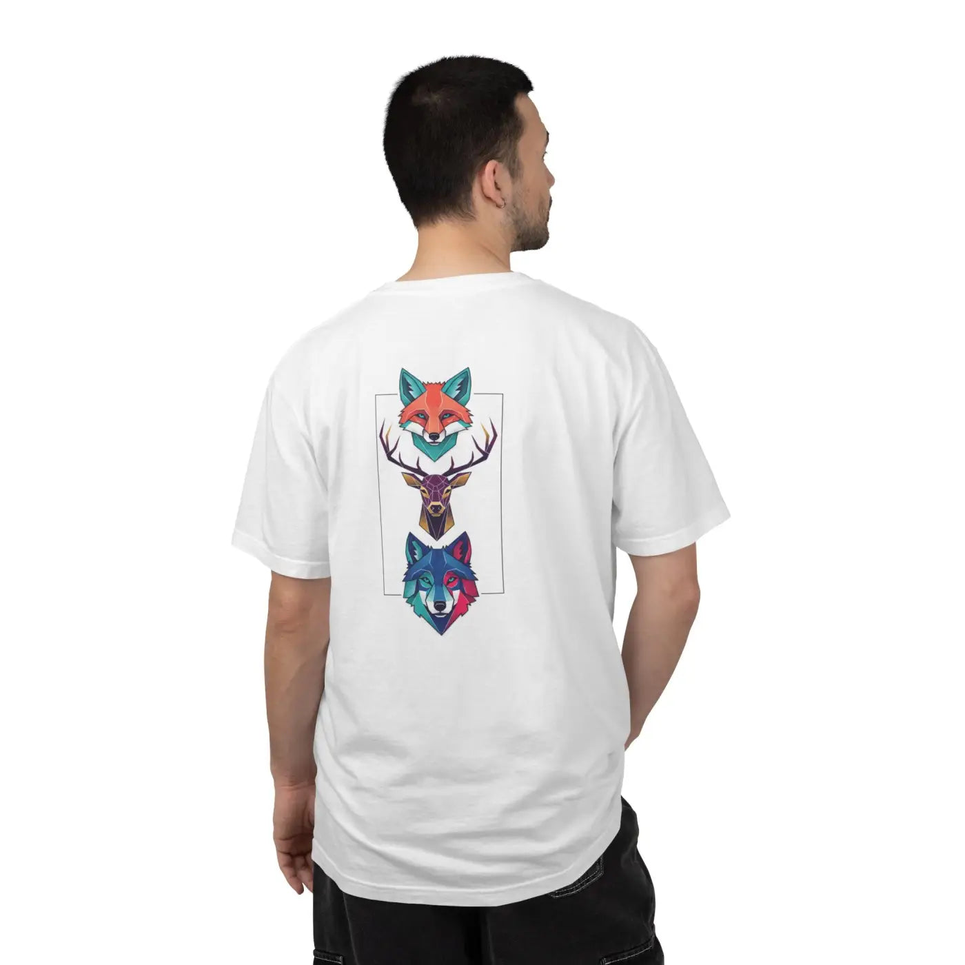 Geometric Forest Animals Tee - Bold Modern Design - DipaliZ